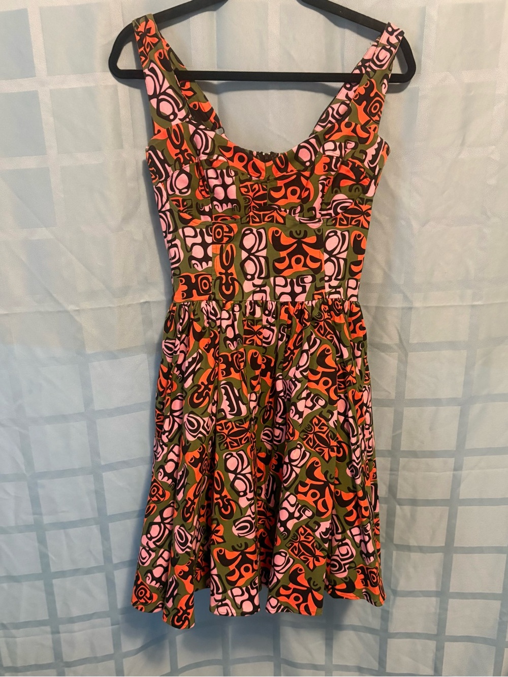 Pinup Couture Tiki Print Dress with Canvas Crinoline - Medium